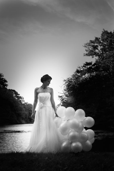 Robe de mariée bustier plissé jupe tulle
