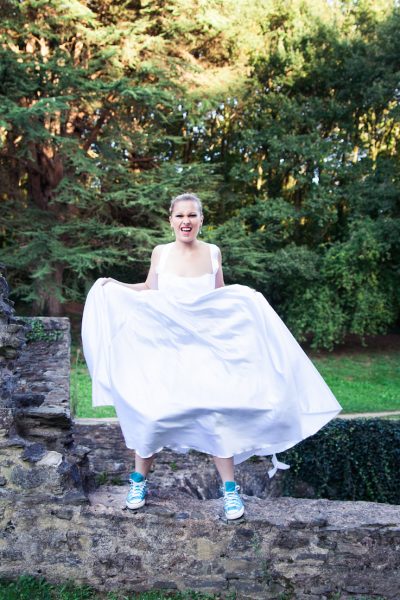 Robe de mariée dos nu satin et dentelle