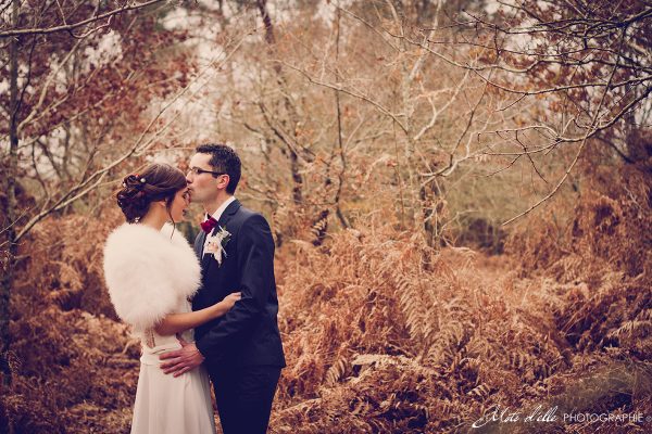 robe de mariée hiver forêt