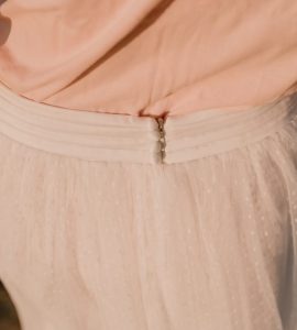 jupe mariée plumetis ceinture plissée boutons