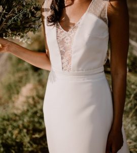robe mariée champêtre ouverture devant dentelle