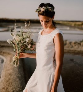 top et jupe mariée dentelle dos ouvert