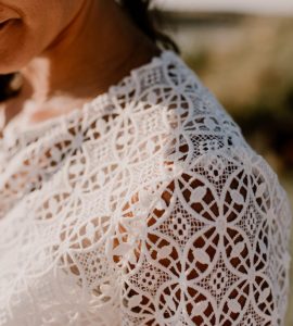 Veste mariée dentelle graphique manche