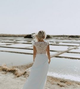 Robe de mariée cache coeur dentelle Loire atlantique