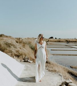 Robe de mariée bohème plumetis Loire atlantique