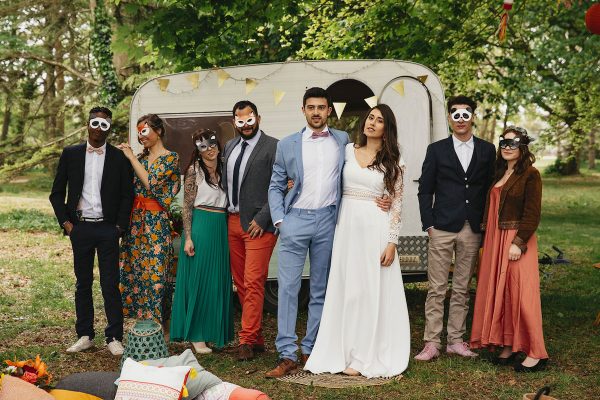 Inspiration mariage bohème chic masques