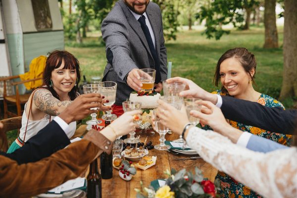 Inspiration mariage bohème chic cocktail des mariés
