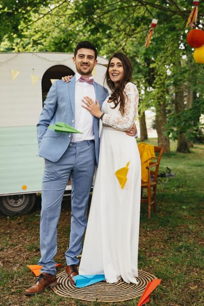 Inspiration mariage bohème chic avions papier