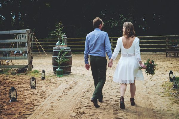Inspiration mariage equestre robe de mariée courte