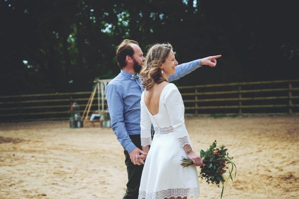 Inspiration mariage equestre robe de mariée courte