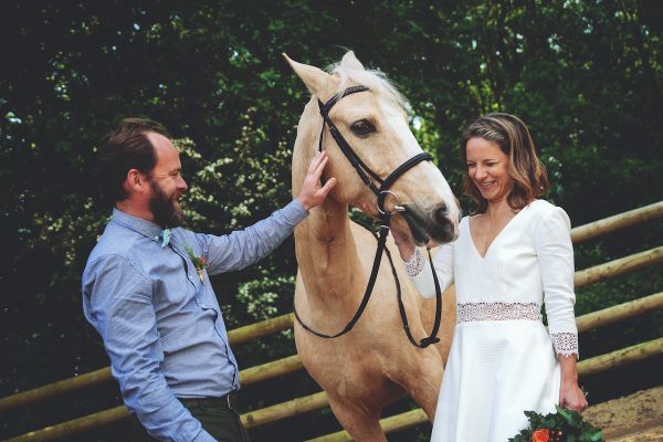 Inspiration mariage équestre cheval robe de mariée