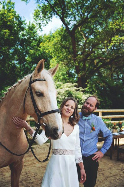 Inspiration mariage équestre cheval robe de mariée