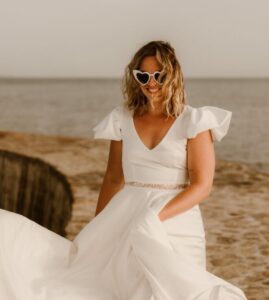bouger dans ma robe de mariée volume drapé