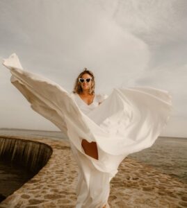 bouger dans ma robe de mariée volume drapé