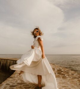 bouger dans ma robe de mariée volume drapé