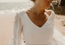 Robe Pénélope robe de mariée fluide manche poignet Nantes