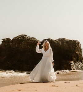 robe de mariée sur mesure romantique fluide Nantes