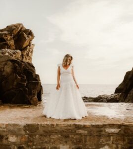 robe de mariée sur mesure moderne originale volume Nantes