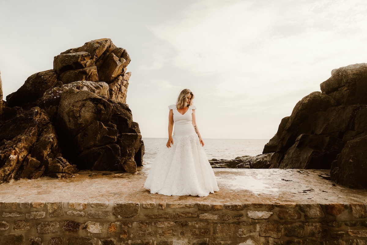 robe de mariée sur mesure moderne originale volume Nantes