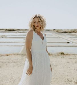 Robe de mariée dentelle feuilles