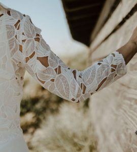 Top de mariée brodé feuilles