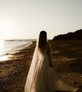 voile cape de mariée plumetis