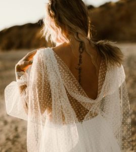 voile cape de mariée plumetis
