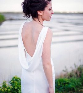 dos nu col bénitier drapé robe sirène