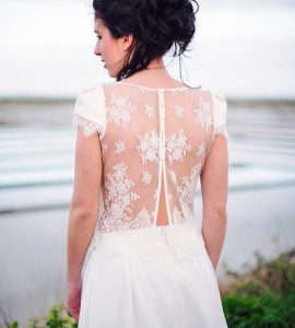 top dentelle transparent petites manches