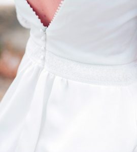 robe mariée ceinture dentelle jupe fronces