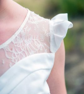 top mariage dentelle manche bouffante