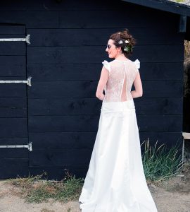 top mariage dentelle jupe traîne